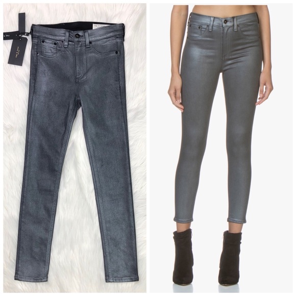 rag and bone metallic jeans